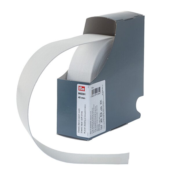 Nastro elastico soffice 40 mm bianco