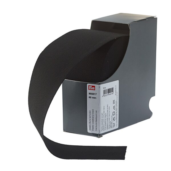 Nastro elastico per cinture 60 mm nero