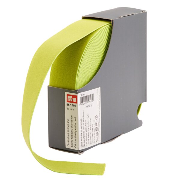 Nastro elastico per cinture 38 mm verde limone