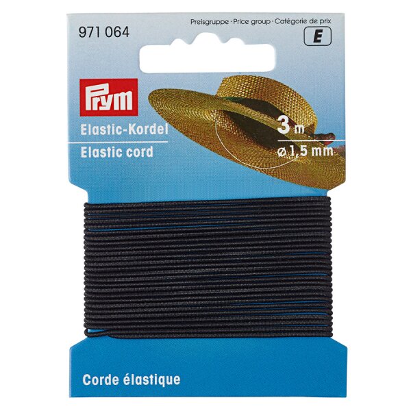 Cordoncino elastico 1,5 mm nero