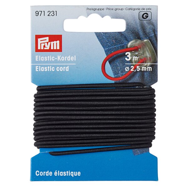 Cordoncino elastico 2,5 mm nero