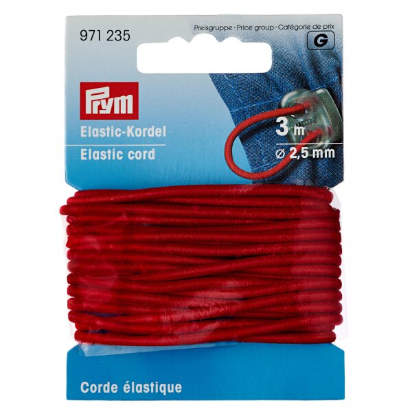 Cordoncino elastico 2,5 mm rosso