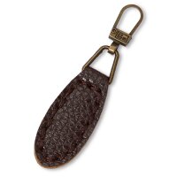 Fashion-Zipper Lederimitat oval dunkelbraun