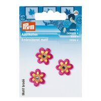 Applikation Blume klein pink mit Spiegel