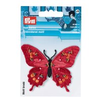 Applikation Schmetterling exklusiv rot mit Perlen