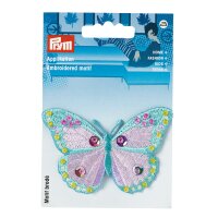 Applikation Schmetterling exklusiv mint pastell mit Perlen