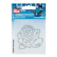 Strass-Transfer Rose silber metall