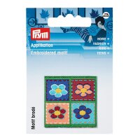 Applikation Patch 4 Blumen eckig