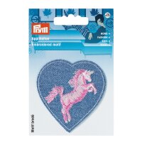 Applikation Patch Herz mit Einhorn