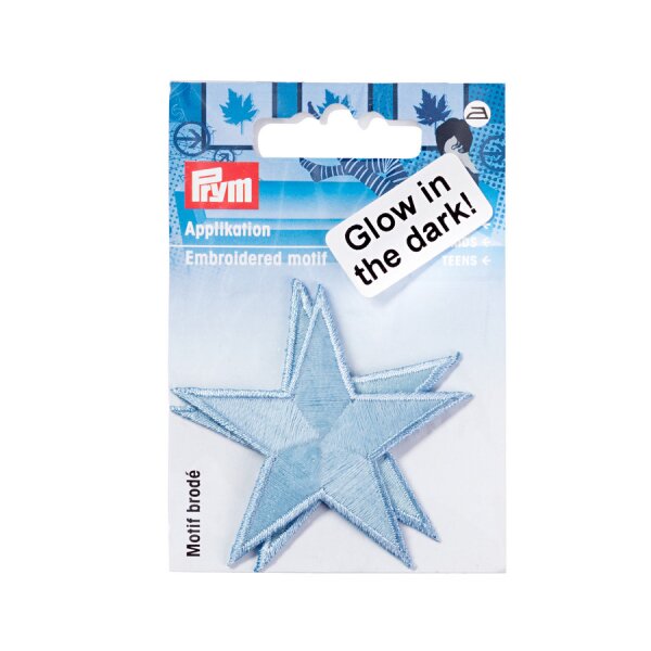 Eti. dec. GLOW IN THE DARK Stelle blu